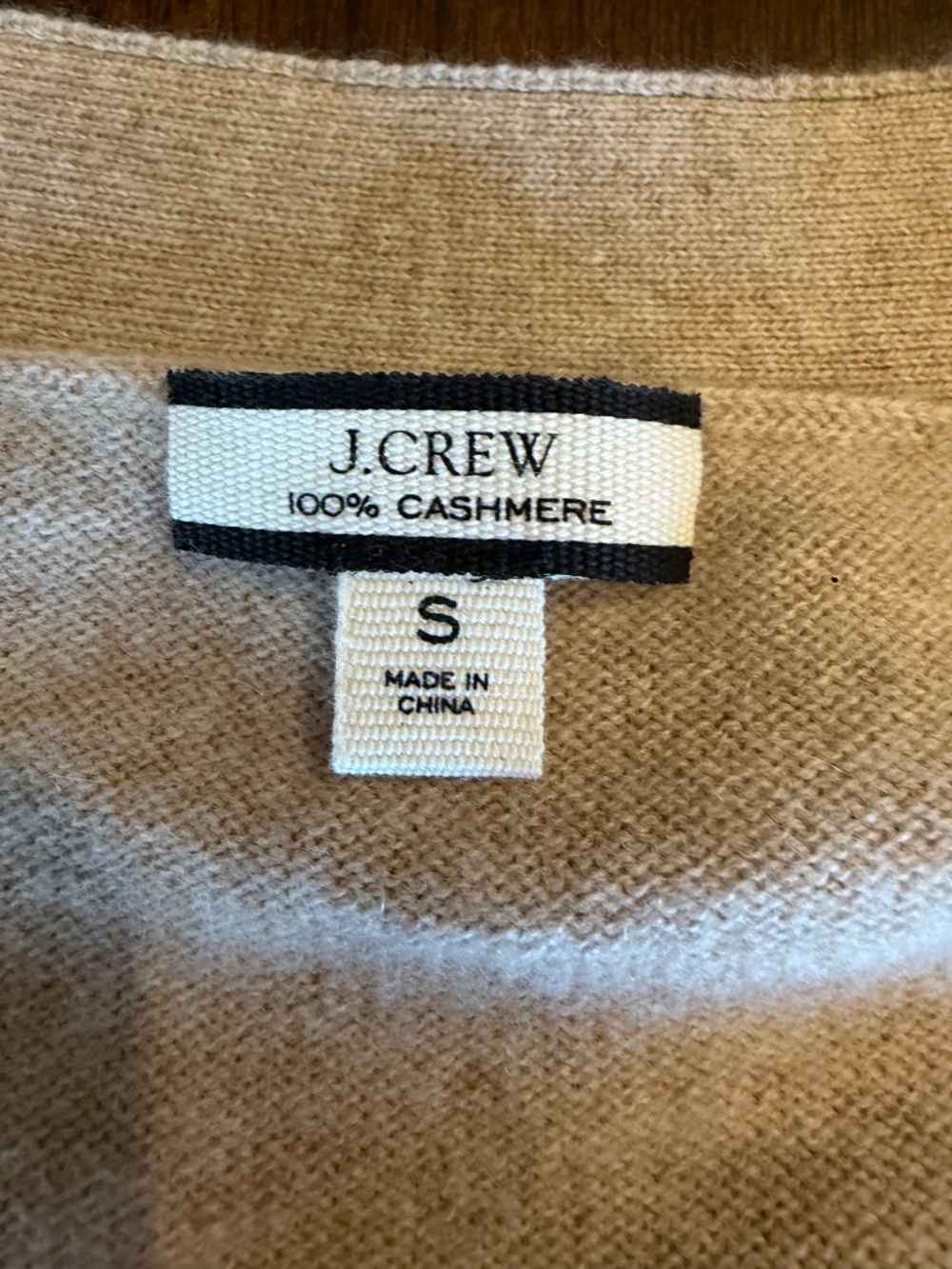J. Crew 100% Cashmere Relaxed Pocket Cardigan Sweater, Heather Tan, Size Small - Picture 5 of 10